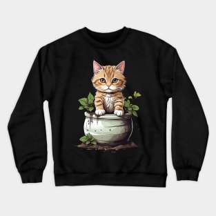 Cat In Planter Crewneck Sweatshirt